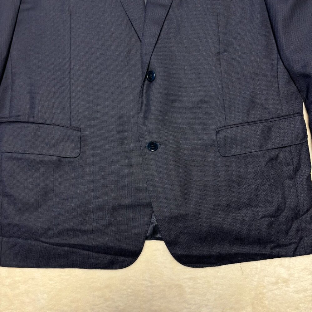 Canali Mens Blazer Size 56 Navy Blue Two Button Sport Coat Jacket Italy Wool - Picture 6 of 14
